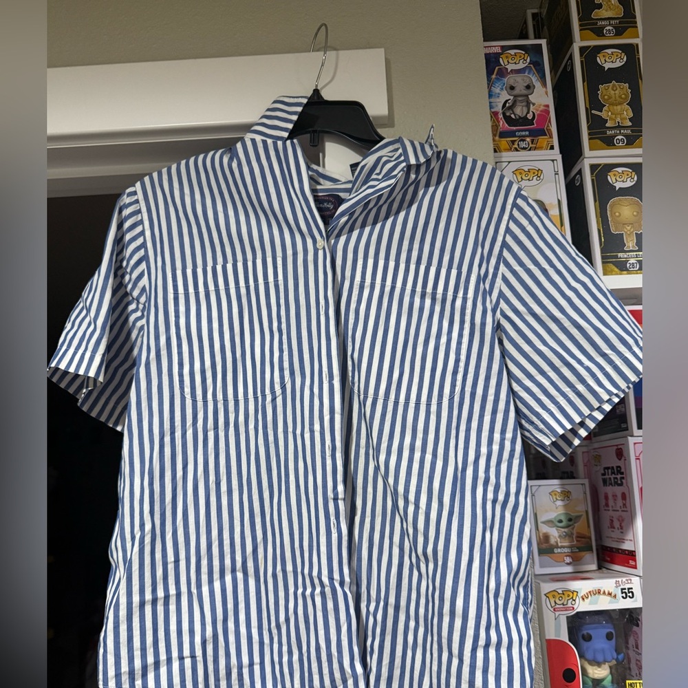 🥓Allen Solly Navy and White Striped Blouse
